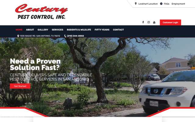 Century Pest Control Inc.'s page as the assistant saw it