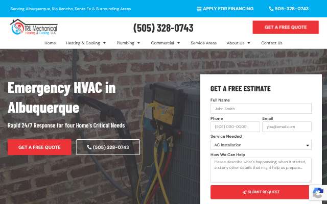 Tru Mechanical Heating & Cooling LLC's page as the assistant saw it