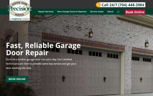 Precision Garage Door of Charlotte's page as the assistant saw it