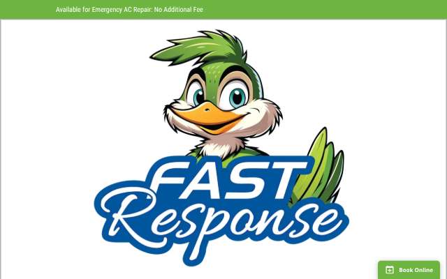 Fast Response HVAC's page as the assistant saw it