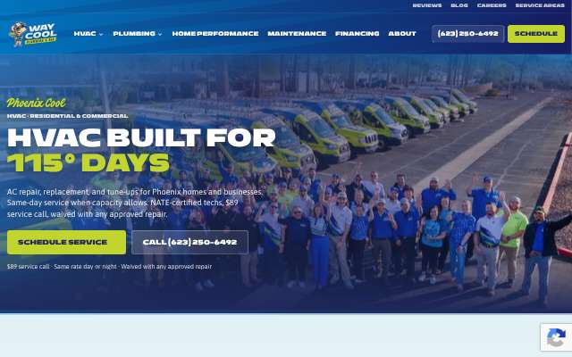 Way Cool Plumbing & Air's page as the assistant saw it