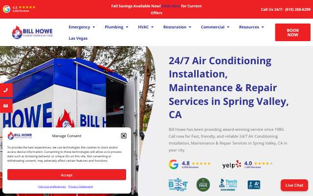 Bill Howe Heating & Air's page as the assistant saw it