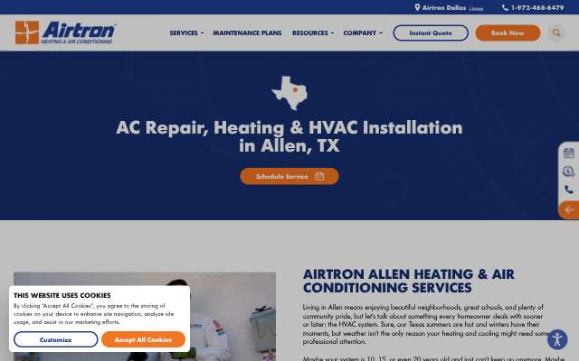 Airtron's page as the assistant saw it