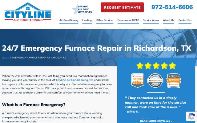 CityLine Air Conditioning's page as the assistant saw it