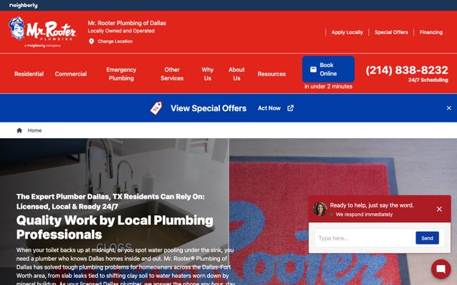 Page cited for Mr. Rooter Plumbing of Dallas