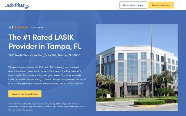 LasikPlus, Tampa's page as the assistant saw it