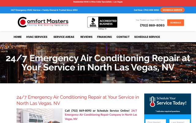 Comfort Masters's page as the assistant saw it