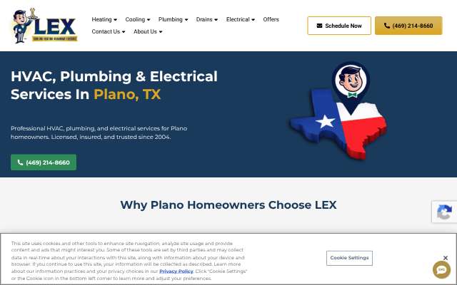 LEX Air Conditioning's page as the assistant saw it