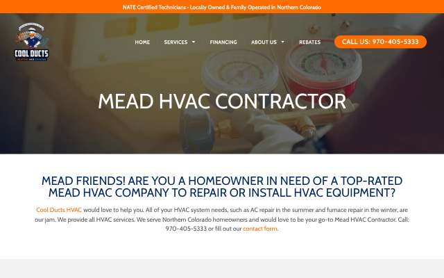 Cool Ducts HVAC's page as the assistant saw it