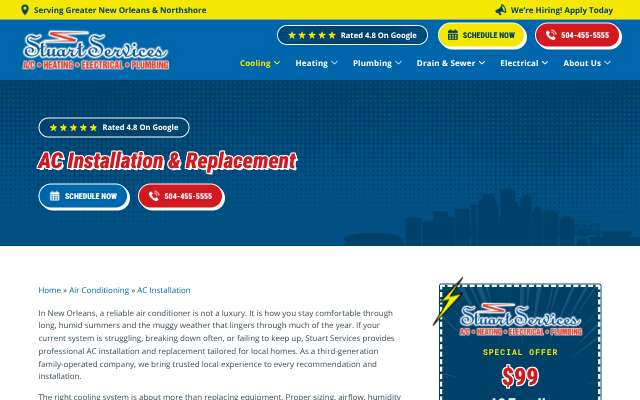 Stuart Services's page as the assistant saw it