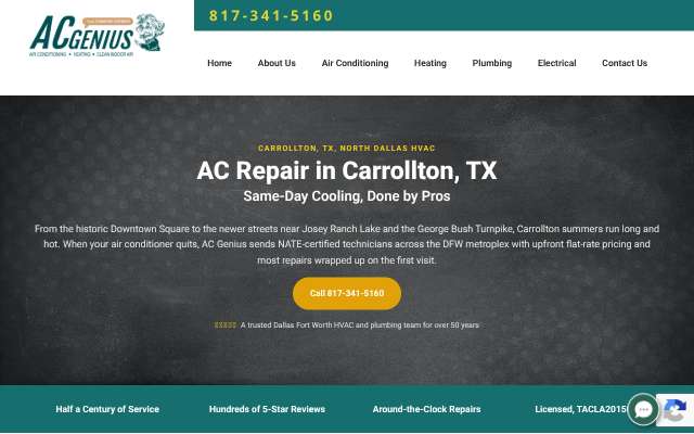 AC Genius's page as the assistant saw it