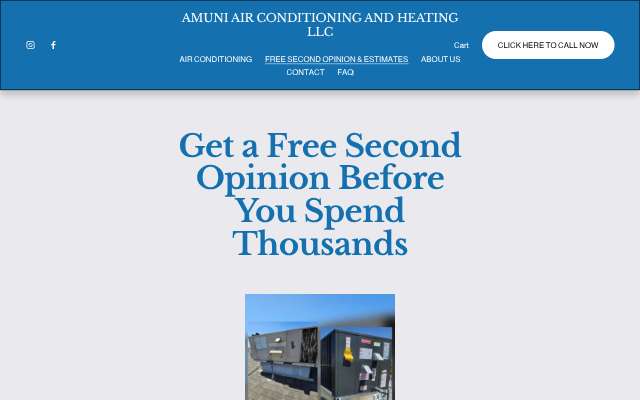 AMUNI AIR CONDITIONING AND HEATING LLC's page as the assistant saw it