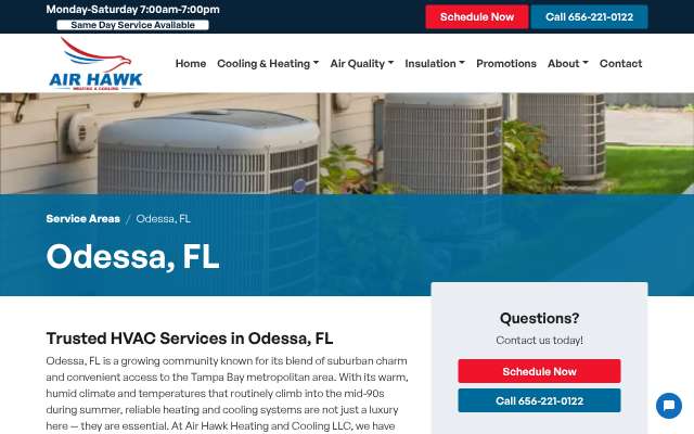 Air Hawk Heating and Cooling LLC's page as the assistant saw it