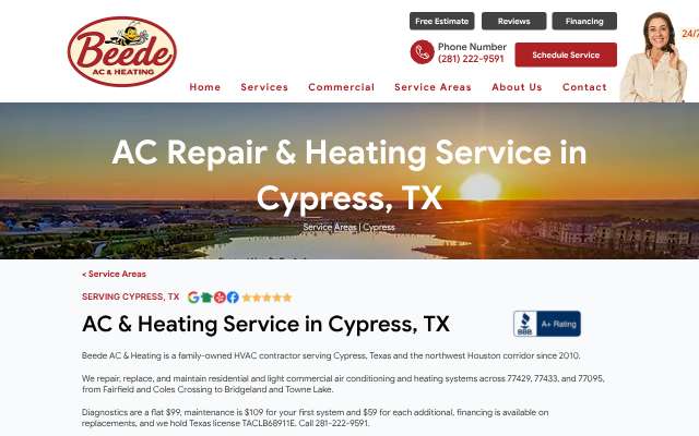 Page cited for Beede AC & Heating