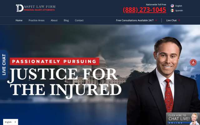 The Daspit Law Firm's page as the assistant saw it