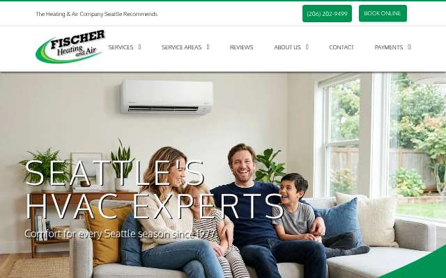 Fischer Heating & Air Conditioning's page as the assistant saw it