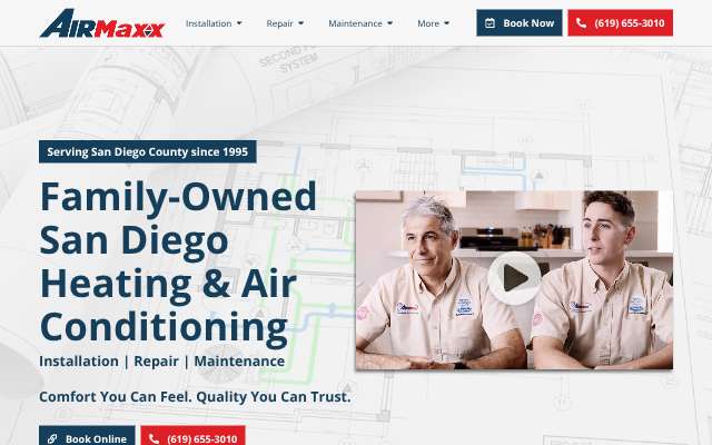 Airmaxx Heating & Air's page as the assistant saw it