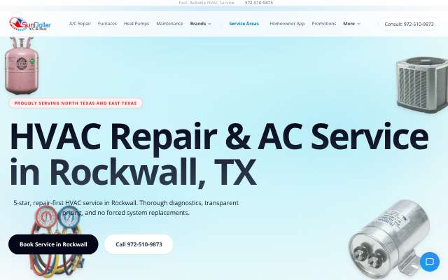 SunDollar A/C & Heat's page as the assistant saw it