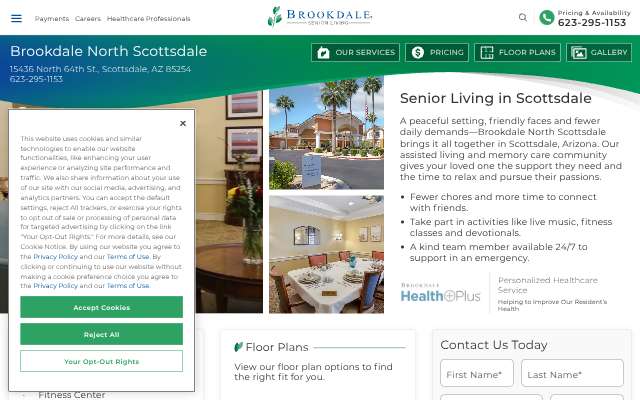 Page cited for Brookdale North Scottsdale