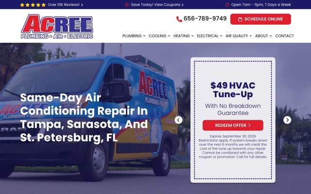 Page cited for Acree Plumbing Air & Electric