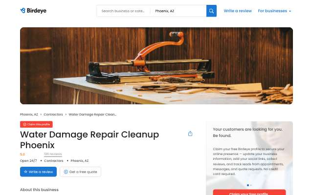 Page cited for Water Damage Repair Cleanup Phoenix