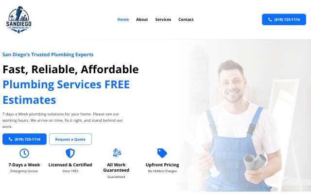 American Plumbing Co.'s page as the assistant saw it