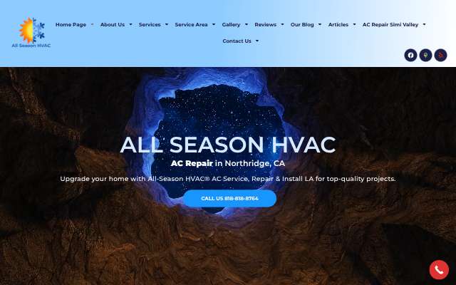 All Season HVAC's page as the assistant saw it