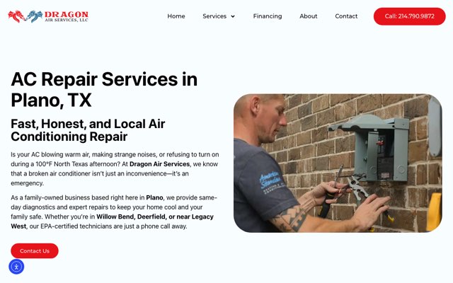 Dragon Air Services LLC's page as the assistant saw it