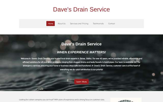 Page cited for Dave's Drain Service