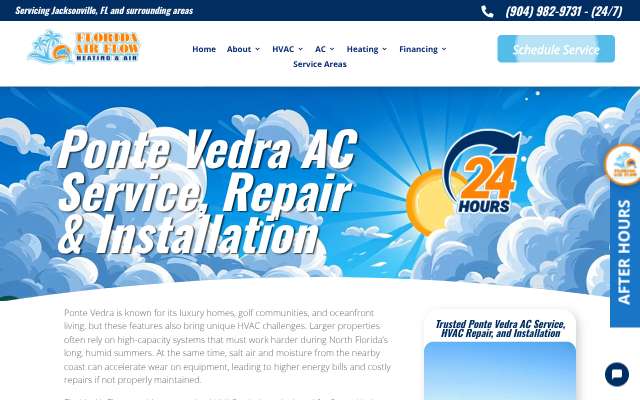 Florida Air Flow's page as the assistant saw it