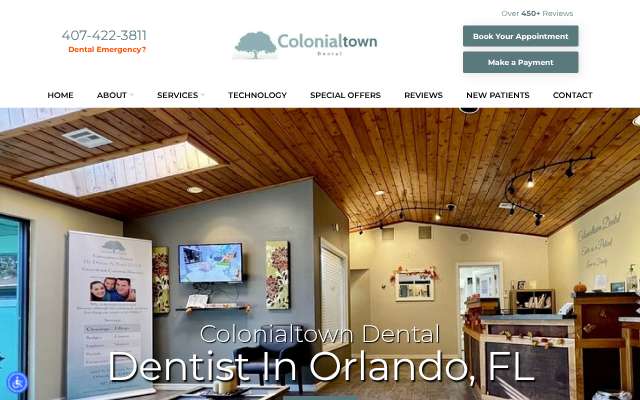 Colonialtown Dental's page as the assistant saw it