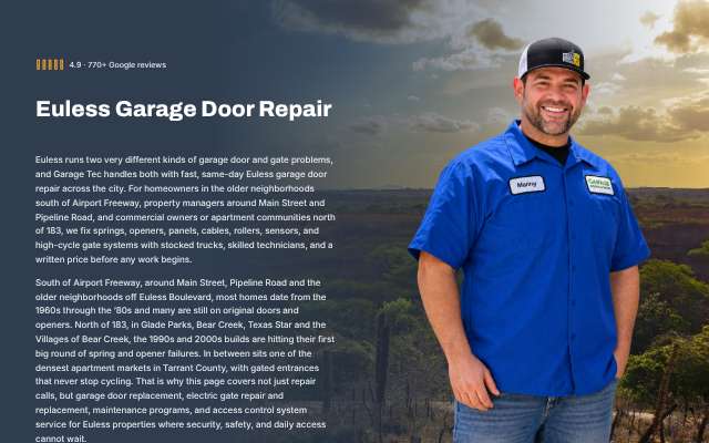 Garage Tec's page as the assistant saw it