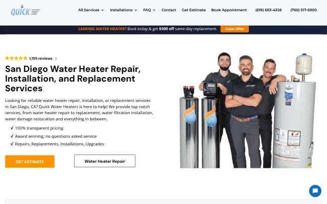 Page cited for Quick Water Heater and Filtration Company