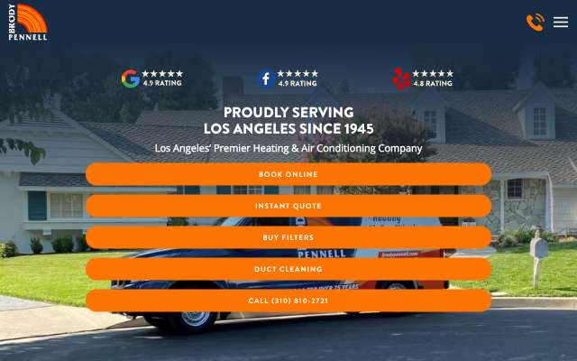 Brody Pennell Heating & Air Conditioning's page as the assistant saw it
