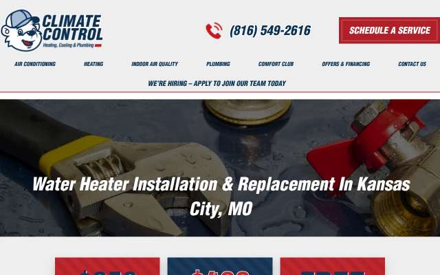 Page cited for Climate Control Heating, Cooling & Plumbing
