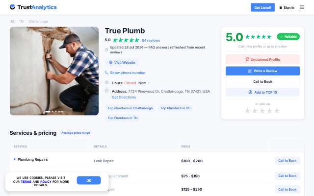 True Plumb's page as the assistant saw it