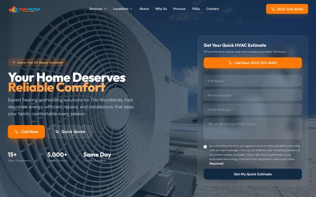 Reliable HVAC Repair The Woodlands's page as the assistant saw it