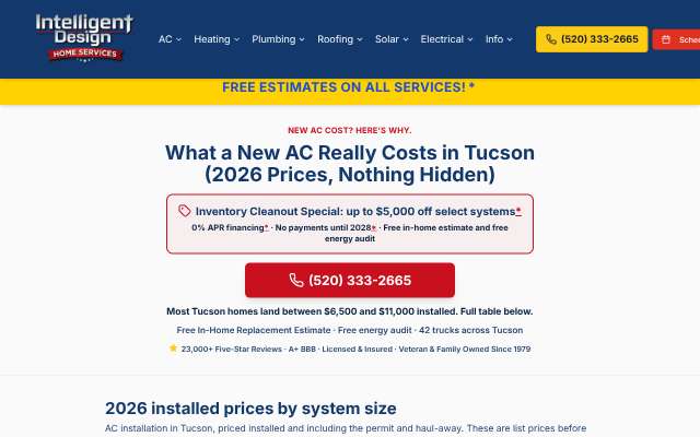 Intelligent Design Air Conditioning, Plumbing, Solar & Electric's page as the assistant saw it