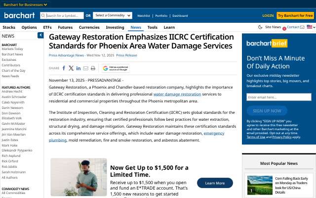 Page cited for Gateway Restoration