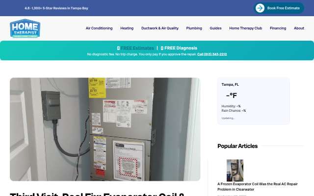 Home Therapist's page as the assistant saw it