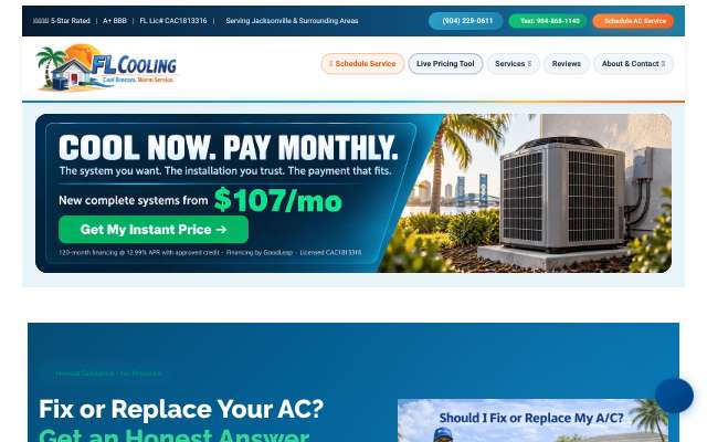 FL Cooling's page as the assistant saw it