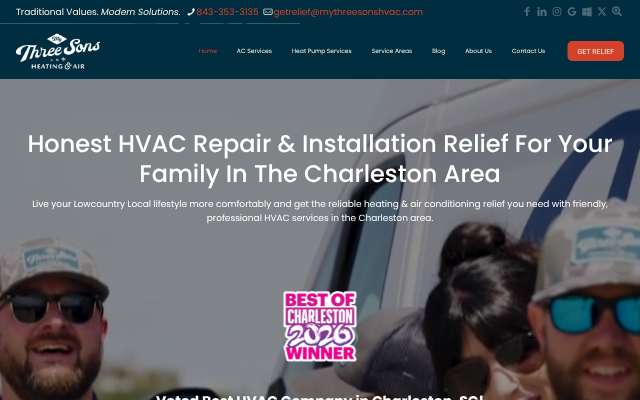 My Three Sons Heating & Air LLC's page as the assistant saw it