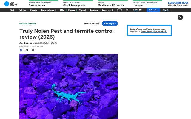 Truly Nolen's page as the assistant saw it