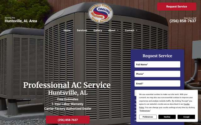 Southern Comfort HVAC's page as the assistant saw it