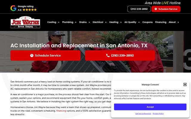 Jon Wayne Service's page as the assistant saw it