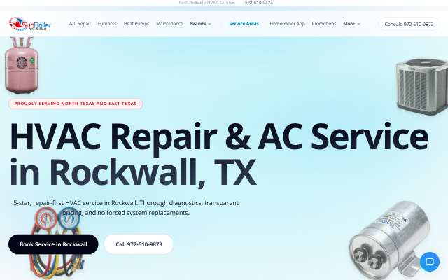 SunDollar A/C & Heat's page as the assistant saw it