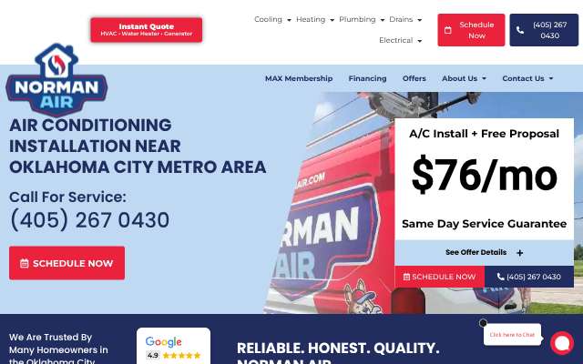 Norman Air's page as the assistant saw it