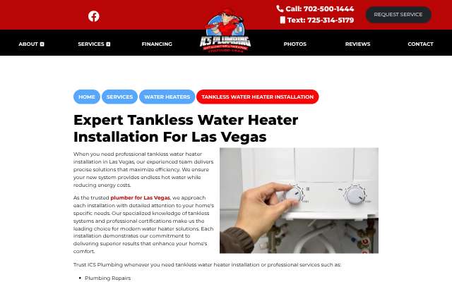 Page cited for ICS Plumbing