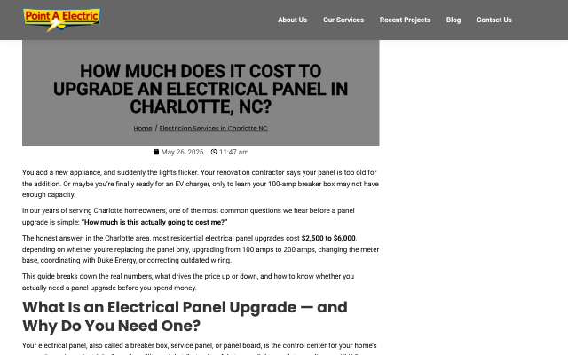 Page cited for Point A Electric