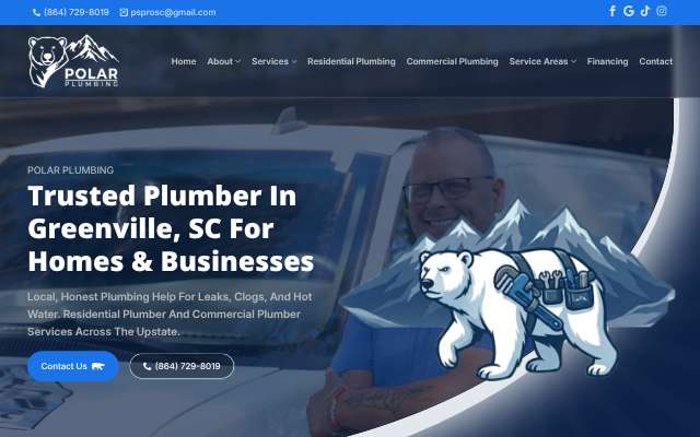 Polar Plumbing's page as the assistant saw it